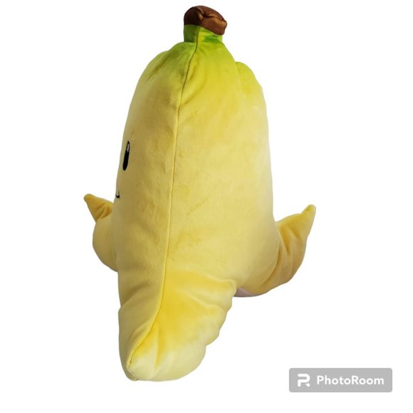 Club Mocchi Banana Peel Super Mario Kart Plush Yellow Nintendo Tomy 15” Large - Picture 2 of 7